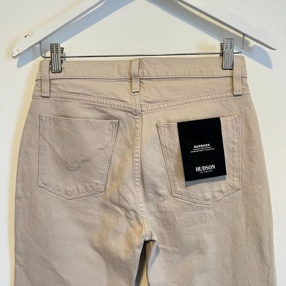 NWOT Hudson Barbara High Waist Crop Straight Leg Jeans in Ivory - Picture 6 of 7